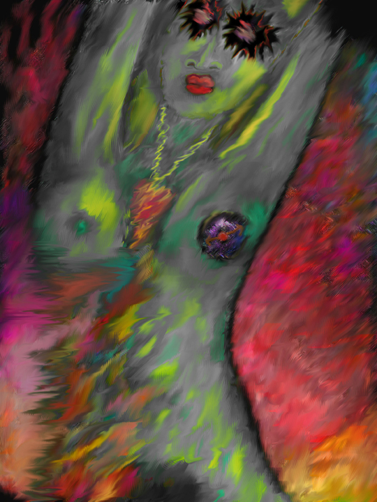 003-Everything-IS-Sarah-Curtiss-Theory-of-Universal-Totalities-aka- Queen-TUT Queen TUT, theory of universal totalities image of nude woman torso stretching