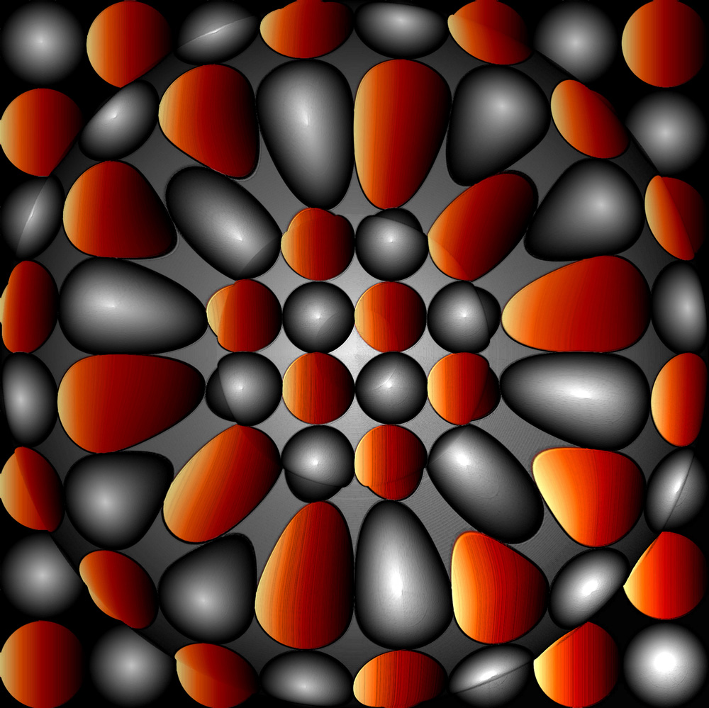 Red and black warped checkerboard from Nickel and Dime Checkerboard book by Sarah Curtiss of Grace Art Group