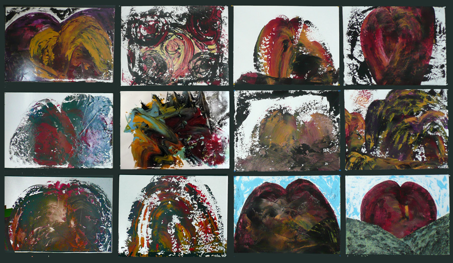 William Solis abstract painting series of I  broke my heart in San Francisco: click here to purchase greeting card