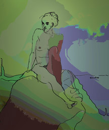 Woman in landscape